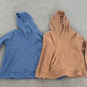 OshKosh B'gosh Kids Long Sleeve Hooded Tees - Blue and Tan